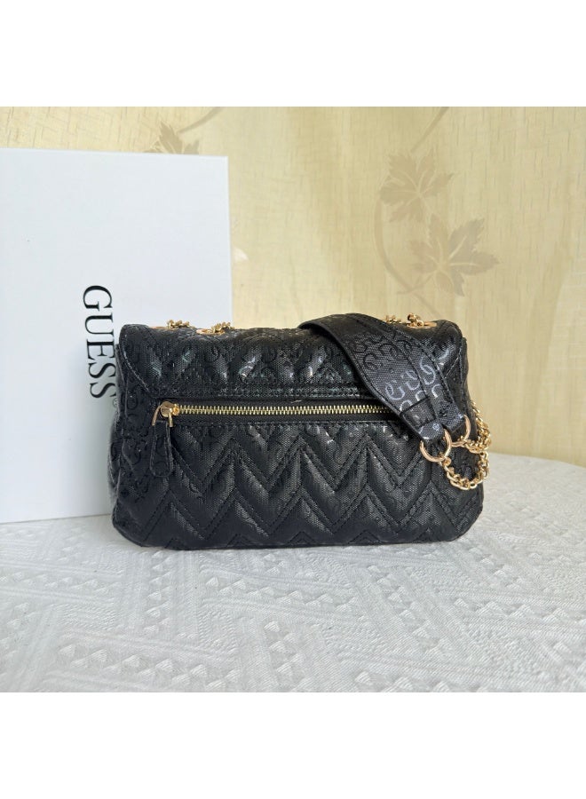 GUESS Fashion Adelasia Convertible Crossbody Flap Bag Women's bag，Black - Image 3