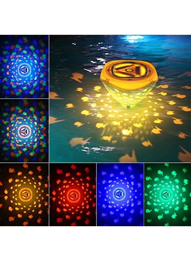 Generic Floating Swimming Pool Lights, Fish Pattern 1PCS Color Changing Pool Light Underwater Float, 4 Colors 2 Modes, Glow Hot Bath Tub Pond Decor Kids Light-up Toy (3AAA Batteries are Needed. Not Included)  - Image 1
