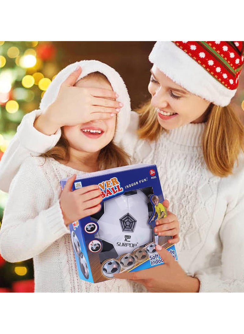 Hover Soccer Ball, Hovering Toy Set with LED Light for Indoor and Outdoor, Gift for Boys Ages 6-12, Foam Rubber