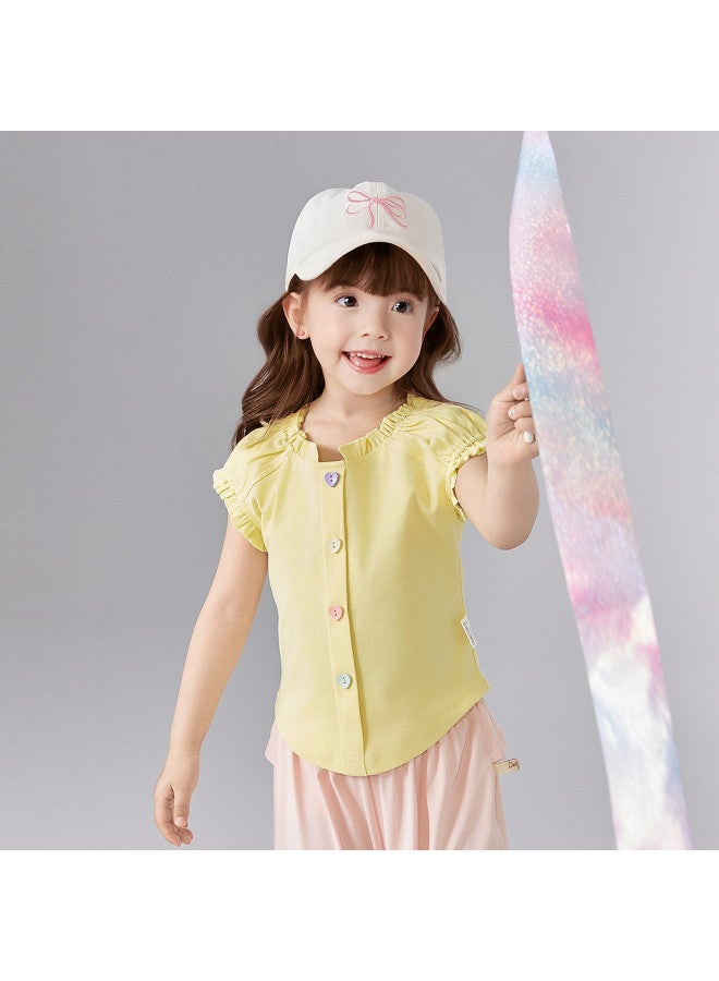 DEESHA Ruffle-trimmed Ballet Style】infant & Toddler Girls' T-shirt - 2025 Summer Versatile Casual Top - Image 2