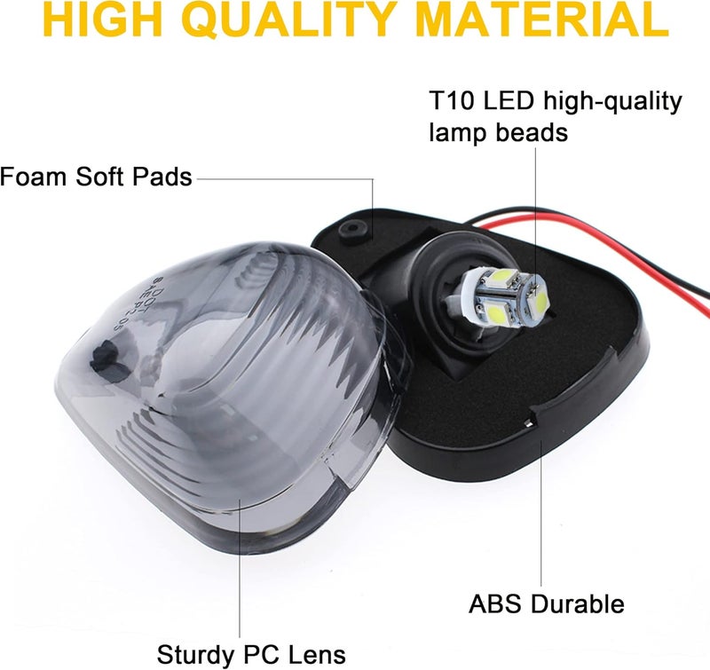 GLOFE 5X Black Smoke Lens Cab Roof Marker Running Lamps with Green LED Lights for Ford Super Duty Trucks - Image 5