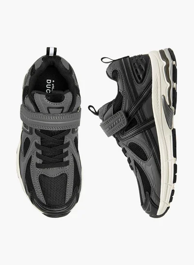 Mister Duchini Panelled Sneakers with Hook and Loop Closure