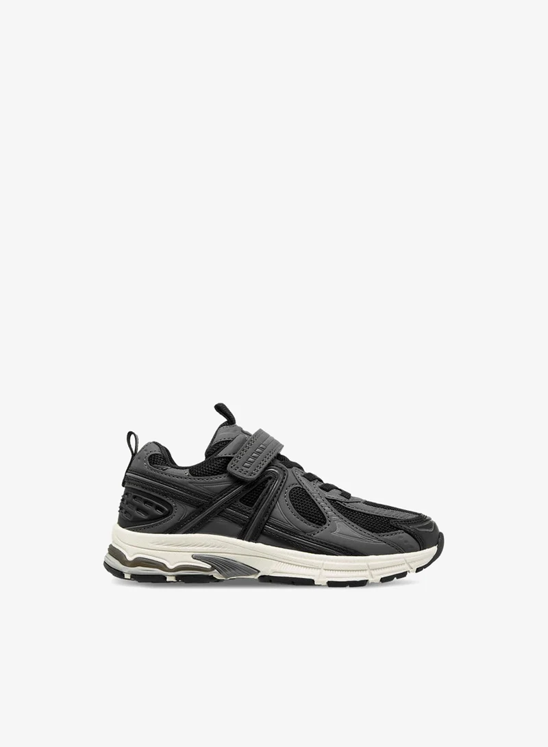 Mister Duchini Panelled Sneakers with Hook and Loop Closure