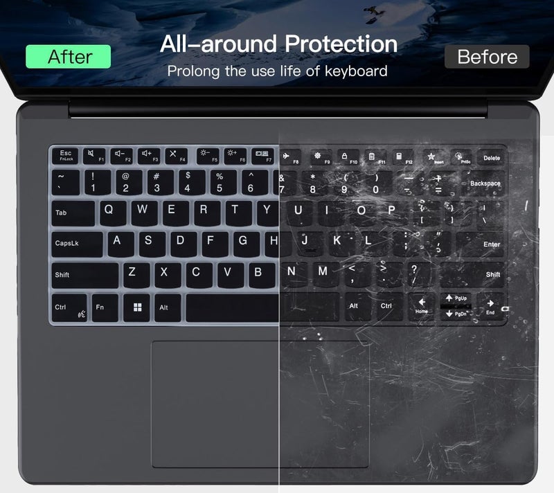 RAYA Silicone Keyboard Cover for Lenovo Yoga Slim 7 / Slim 7i / Slim 7X and Lenovo Yoga Pro 7 Keyboard Protector (Black) - Image 5
