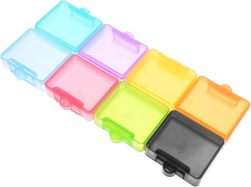 Baluue Square Pill Box 8pcs Travel Medicine Case Small Portable Pill Holder with Lid Plastic Organizer for Daily Vitamins Purse Container - Image 1