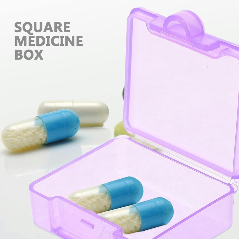 Baluue Square Pill Box 8pcs Travel Medicine Case Small Portable Pill Holder with Lid Plastic Organizer for Daily Vitamins Purse Container - Image 5