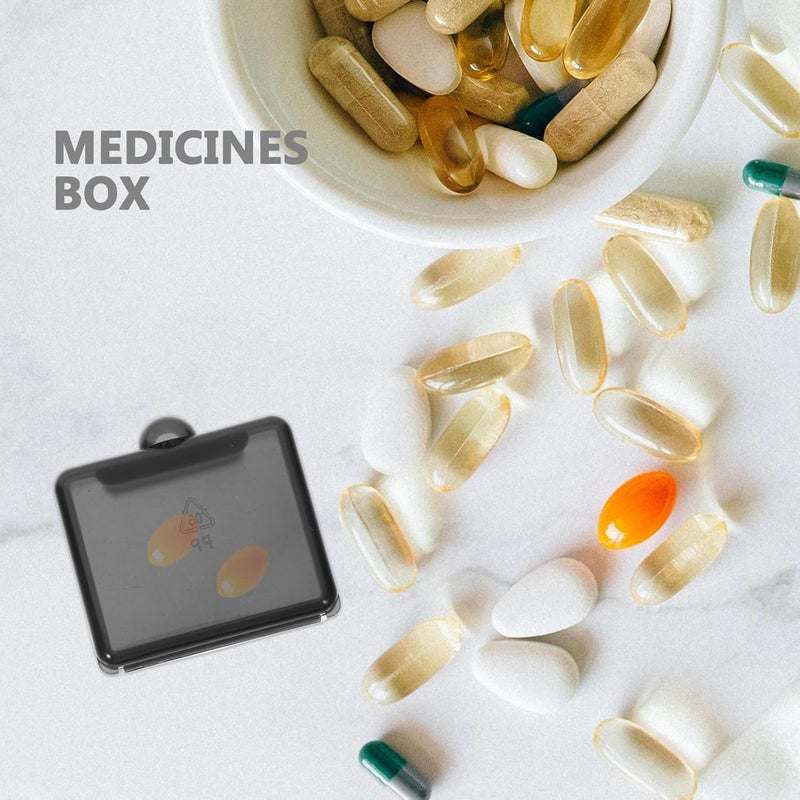 Baluue Square Pill Box 8pcs Travel Medicine Case Small Portable Pill Holder with Lid Plastic Organizer for Daily Vitamins Purse Container - Image 4