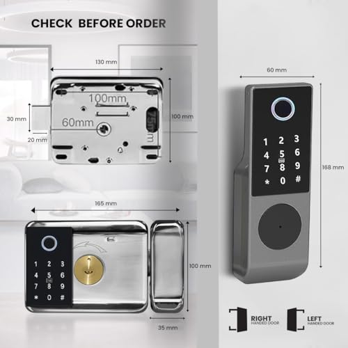 We Technology smart latch double gate lock, electronic gate latch for outdoor fence, waterproof keyless smart rim lock, electric double sided keypad locks, Fingerprint, Passcode, Key, IC Card, Tuya App - Image 5