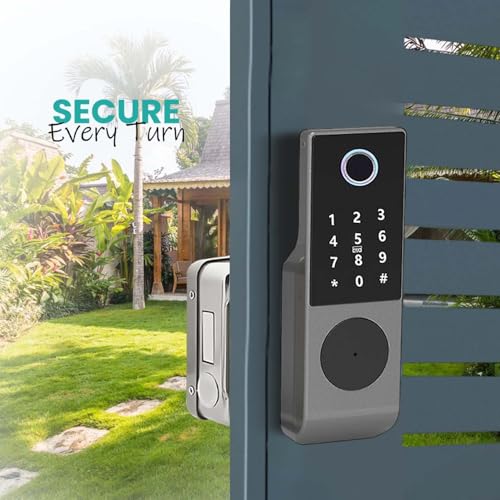 We Technology smart latch double gate lock, electronic gate latch for outdoor fence, waterproof keyless smart rim lock, electric double sided keypad locks, Fingerprint, Passcode, Key, IC Card, Tuya App - Image 2