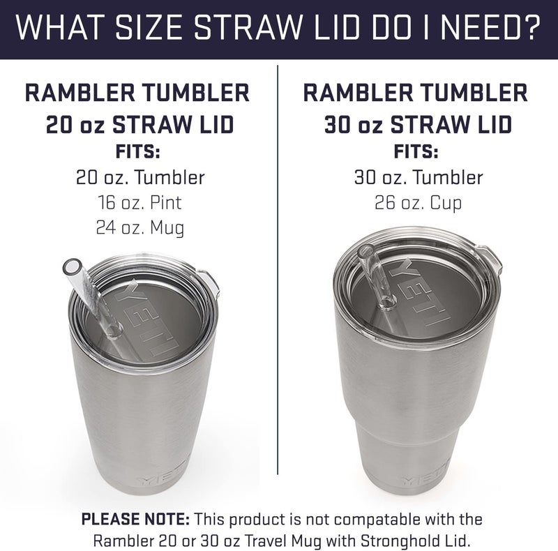 يتي غطاء الشفاط لكوب Rambler Tumbler، أبيض، متوسط، 20 أونصة (591 مل) - Image 2