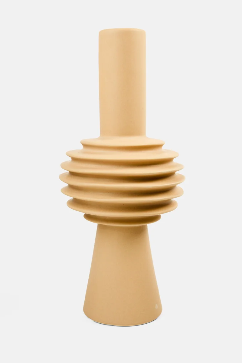 Muy Mucho Ceramic Vase 31 H x 15 D cm, Light Brown