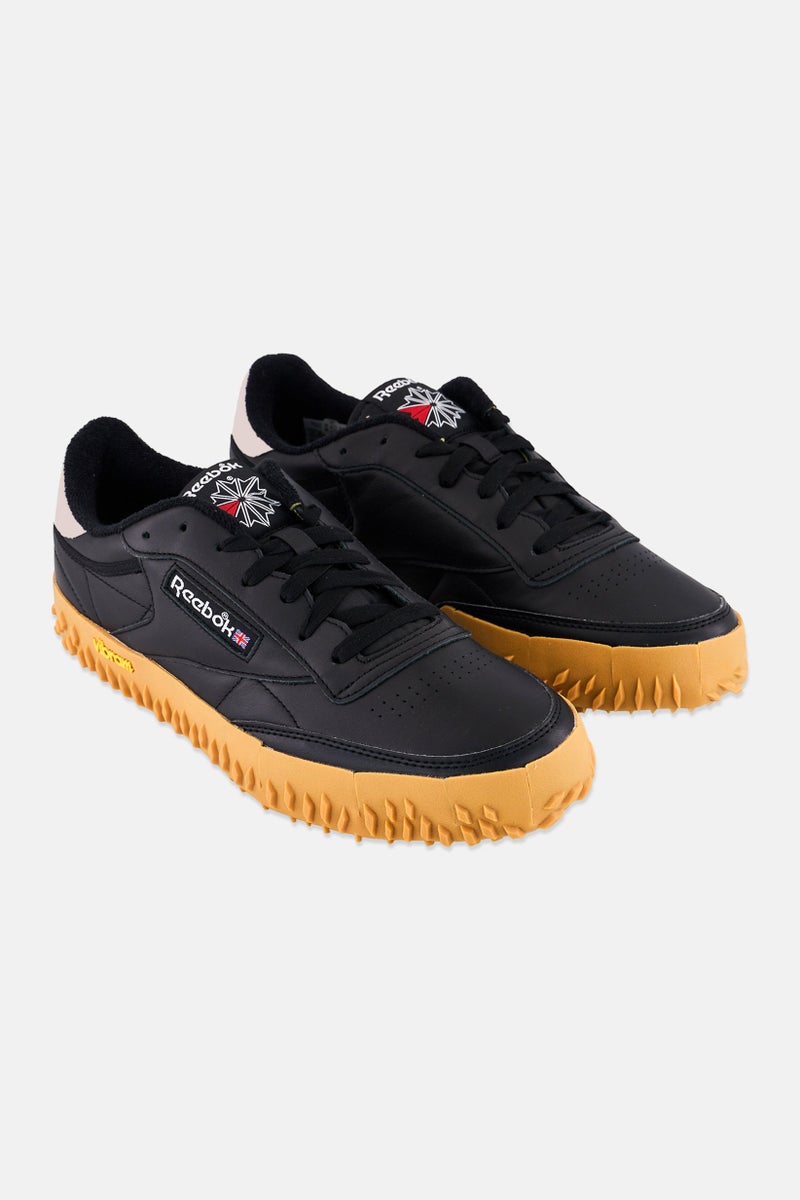 Reebok Men Club C Vibram Lace Up Tennis Shoes, Black - Image 1