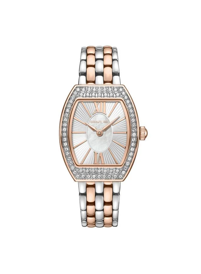 Calliano 21mm White Mother-of-pearl Dial Quartz Analog Watch For Women