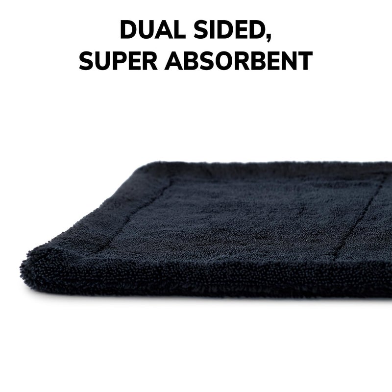 ShineXPro Microfiber Cloth for Car - Big Daddy 1500 GSM Large (60x40 CM) Twisted Loop Car Cleaning Cloth - Edgeless Design with Plush Pile and Lint Free Cloth for Drying and Detailing (Black) - Image 2