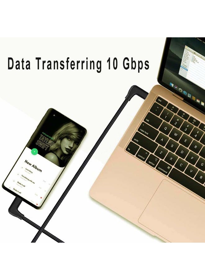 QCEs Right Angle USB C to USB C 3.1 Gen 2 Cable 6.6Ft, Type C Cable 10Gbps 100W PD Charging 4K Video Display Compatible with MacBook Pro/Air 2019 iPad Pro,Galaxy S20/Note 10,Pixel 3/4 XL,Oculus Quest - Image 5
