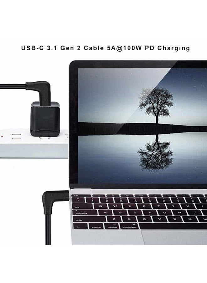 QCEs Right Angle USB C to USB C 3.1 Gen 2 Cable 6.6Ft, Type C Cable 10Gbps 100W PD Charging 4K Video Display Compatible with MacBook Pro/Air 2019 iPad Pro,Galaxy S20/Note 10,Pixel 3/4 XL,Oculus Quest - Image 4