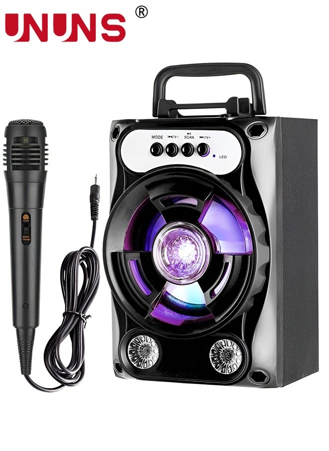 UNUNS - Karaoke Machine With 1 Microphone,Portable Bluetooth Karaoke Speaker For TV,Karaoke Machine For Party,Supports TF CardKaraoke Machine With 1 Microphone,Portable Bluetooth Karaoke Speaker For TV,Karaok - Image 1