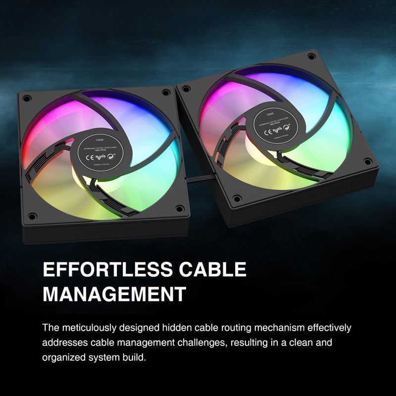 GAMDIAS GAMDIAS CHIONE E4 240mm AIO CPU Liquid Cooler, Real-time Digital Display Patented PWM Pump, Hidden Cable Design, ARGB PWM Fan w/MB Sync, Intel LGA 1700/1200, AMD AM5/AM4, Black  - Image 2