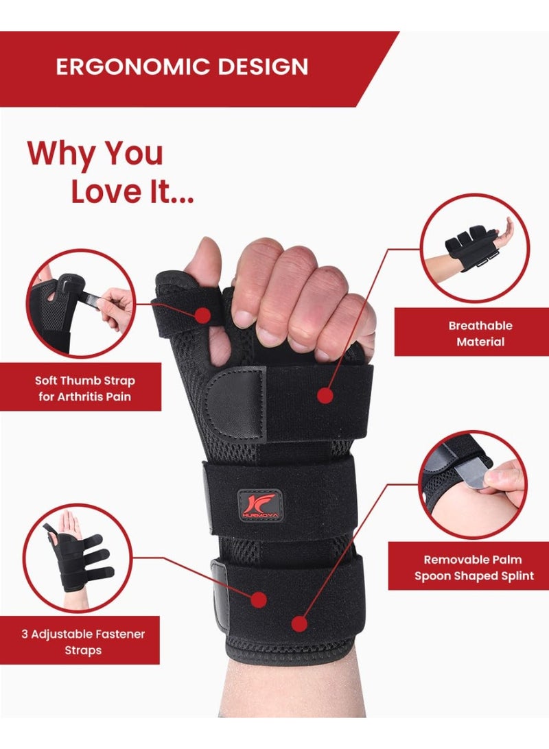 دعامة معصم وإبهام – دعم قابل للتعديل لمتلازمة النفق الرسغي والتهاب الأوتار والتهاب المفاصل – حجم كبير، لليد اليسرى - Image 5