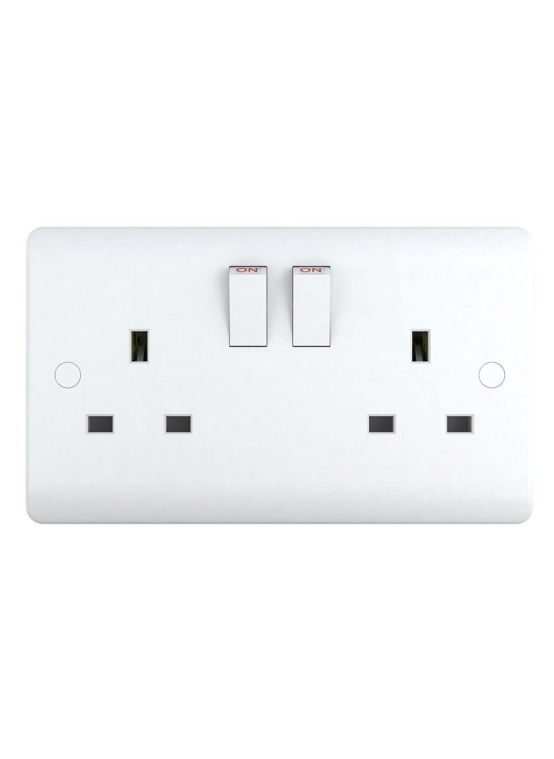 KEDBROOKE Elec Switch Socket 2Gang 13A Single Pole Victory Range KBV4060 Kedbrooke 