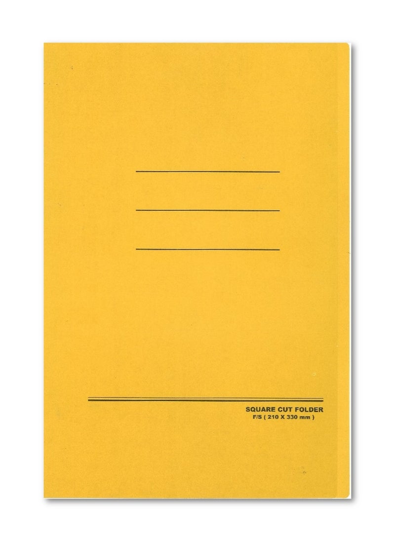 SUPER DEAL 50-Piece Foolscap Size Square Cut Folder Without Fastener Yellow  - Image 3