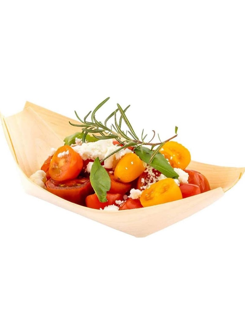 قوارب تقديم خشبية، قوارب خشبية من الخيزران القابل للتصرف، أطباق وأوعية خفيفة لتقديم الطعام، قارب سوشي ساشيمي ياباني بني فاتح للأطعمة الحفلات، الوجبات الخفيفة، الكانابيه، 50 قطعة - Image 3