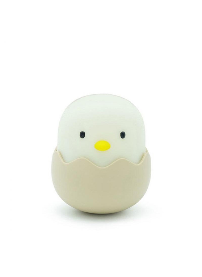 Y&D Eggshell Chicken Night Light Baby Bedroom Charging Pat Atmosphere Night Light Cartoon Bedside Sleeping Silicone Night Light 6500K White Light  - Image 1