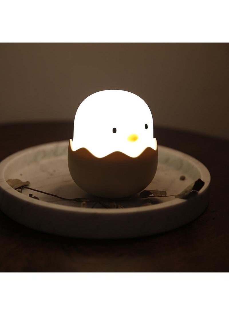 Y&D Eggshell Chicken Night Light Baby Bedroom Charging Pat Atmosphere Night Light Cartoon Bedside Sleeping Silicone Night Light 6500K White Light  - Image 2