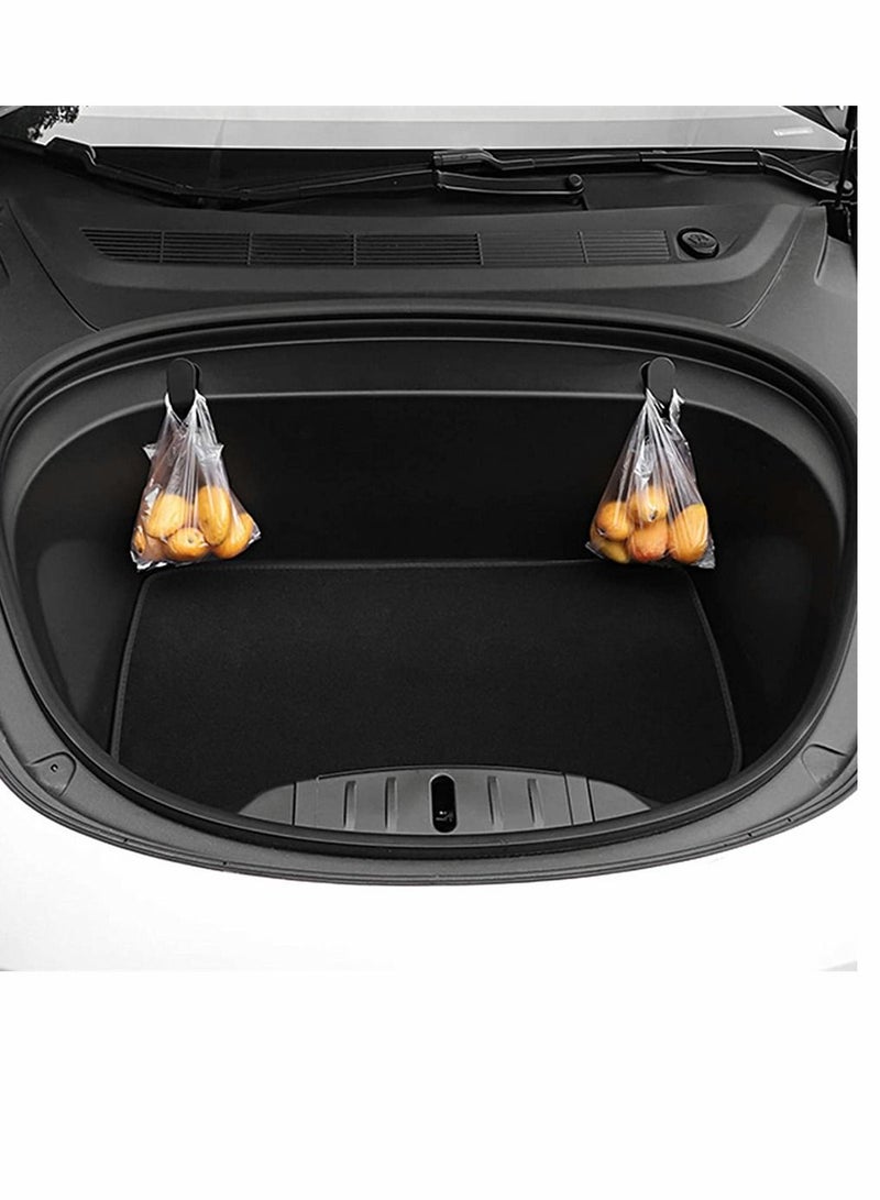Car Front Trunk Hooks Accessories Hook Holding Clips Set Replacement with Clip Bolt Covers Bag Suit for Tesla Model 3 (2 Pcs, Left And Right Hook)