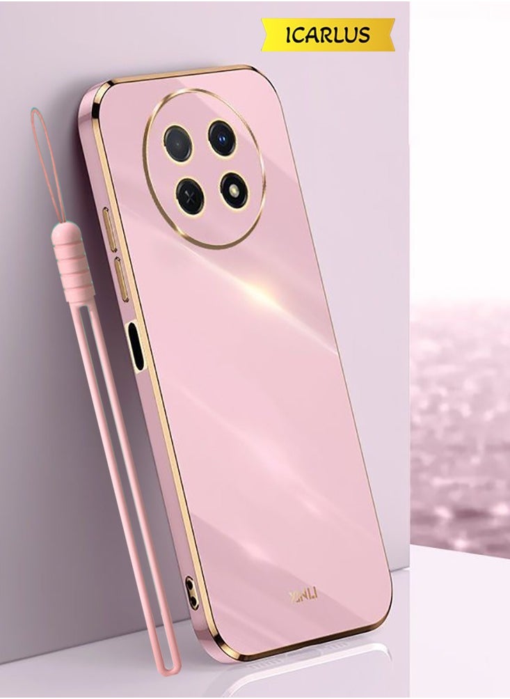 ICARLUS For Honor X9c 5G Case Glossy Electroplating TPU Protective Cover Gold-Pink  - Image 1