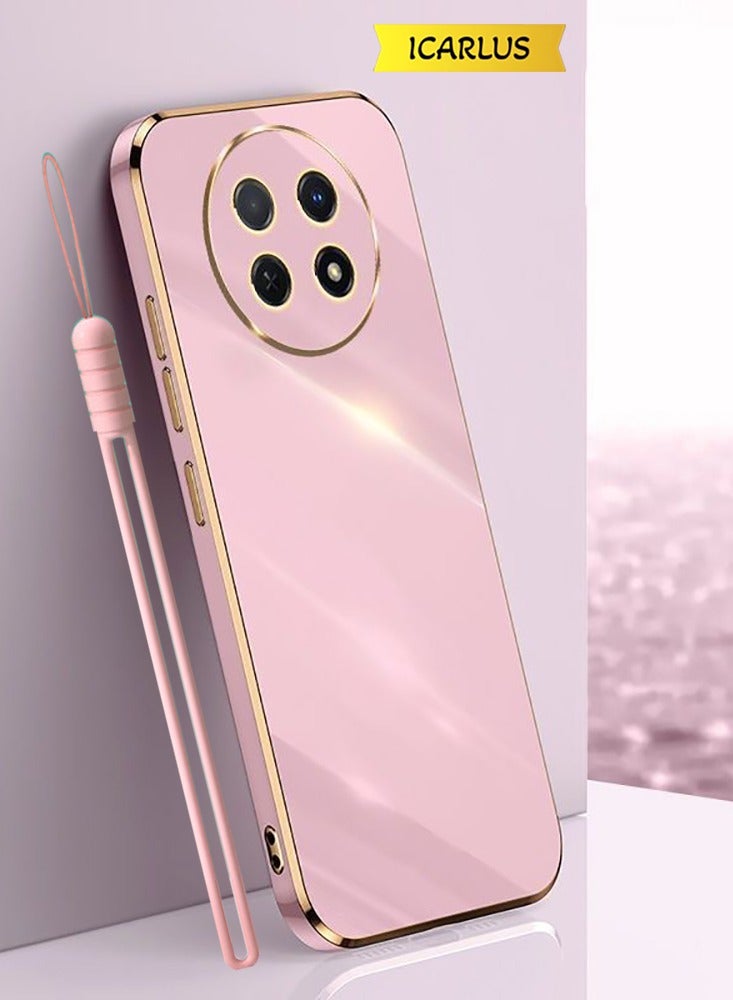 ICARLUS For Honor X9c 5G Case Glossy Electroplating TPU Protective Cover Gold-Pink - Image 1