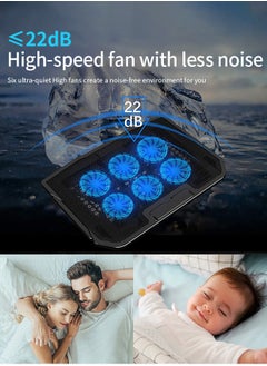 Snooe Laptop Cooling Pad, Laptop Cooler Stand with 6 Quiet Cooling Fans and 6 Height Adjustable Dual USB Powered Gaming Laptop Cooling Stand for 12-17 Inch Laptop Computer  - Image 4