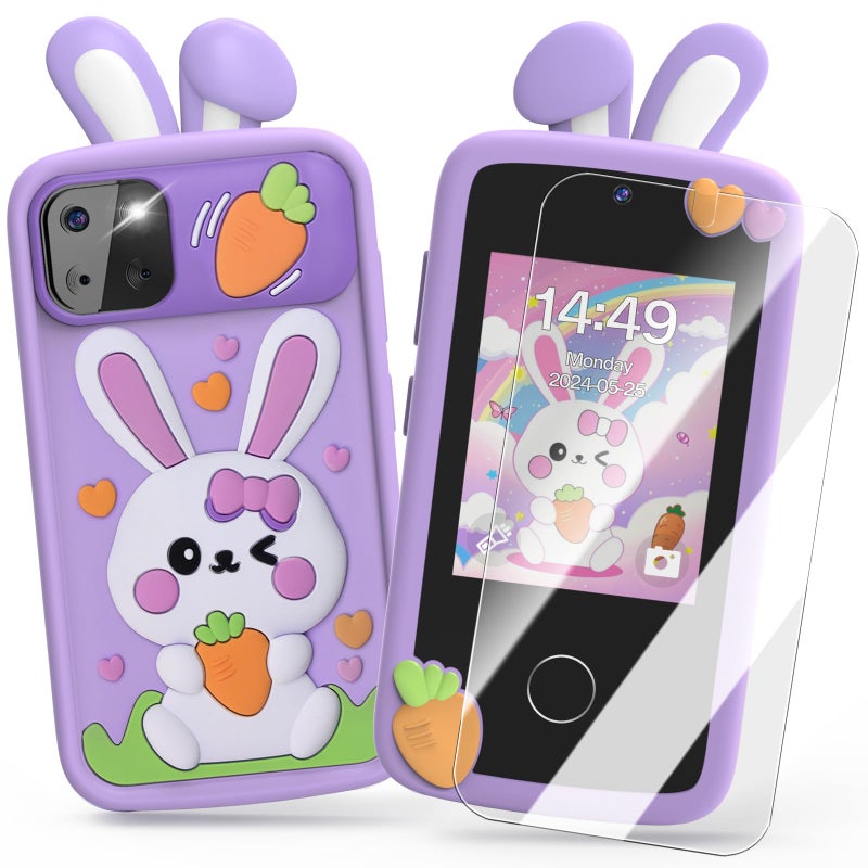Luyiilo Kids Smart Phone Toys for GirlsEaster Gift for Kids Toys for 39 Girls Mini Smart Phone Toys with 28 Touchscreen 16 Learning Games Dual Camera Music Player 8G SD Card - Image 3