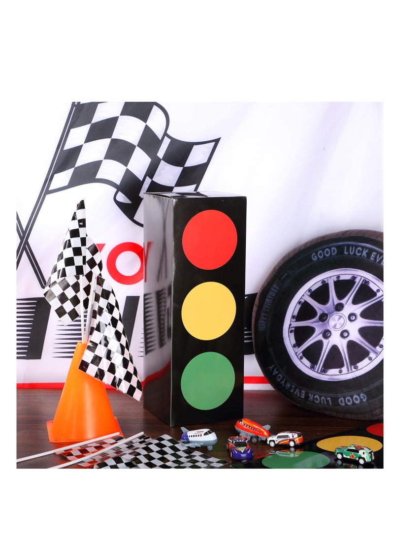 إسكدنيا صناديق هدايا إشارة المرور، 2 قطع 17'' إشارة مرور للطاولة، لعبة إشارة المرور، زينة عيد ميلاد سيارات للأولاد والبنات، حفلة عيد ميلاد بموضوع السيارات، صندوق هدايا حفلة - Image 2