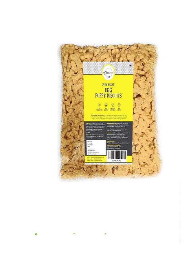 Chewers Oven Baked Real Egg Puppy Biscuits, Dog Treat 1 Kg (Pack of 2) - Image 1