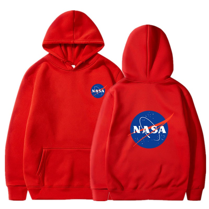 2024 autumn and winter new tide brand AliExpress explosions nasa series letter pullover hooded vests 7-color S-3XL Red front and back 
