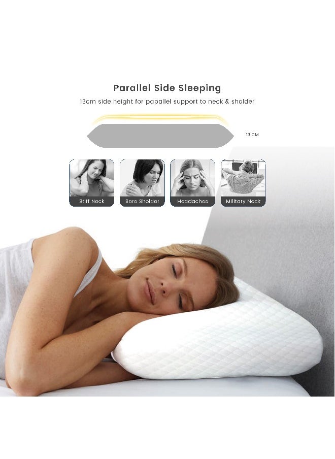 Rest Cresent Memory Foam Knitted Anti-Stress Pillow For Shoulder Pain Relief With Removble And Washable White Cover (40 Cm X 60 Cm X 13 Cm)  - Image 4