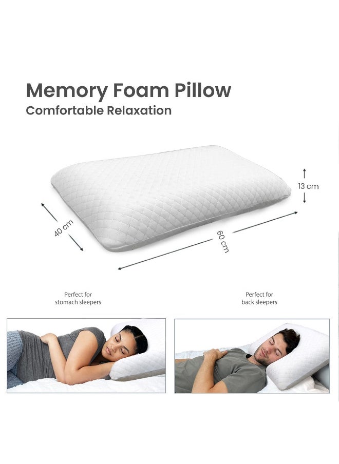 Rest Cresent Memory Foam Knitted Anti-Stress Pillow For Shoulder Pain Relief With Removble And Washable White Cover (40 Cm X 60 Cm X 13 Cm)  - Image 5