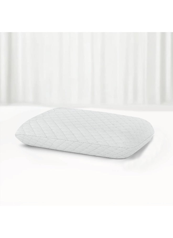 Rest Cresent Memory Foam Knitted Anti-Stress Pillow For Shoulder Pain Relief With Removble And Washable White Cover (40 Cm X 60 Cm X 13 Cm)  - Image 1