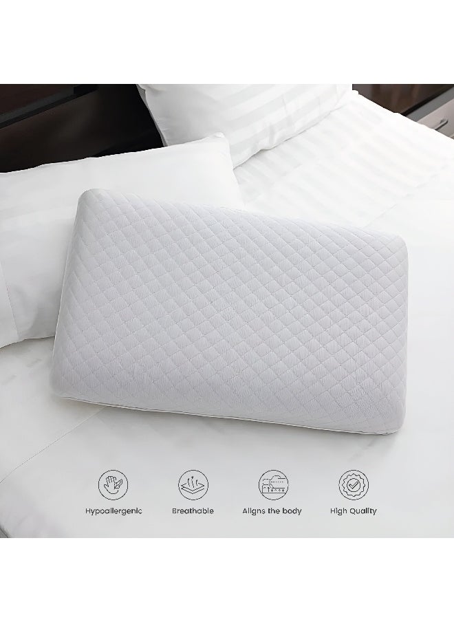 Rest Cresent Memory Foam Knitted Anti-Stress Pillow For Shoulder Pain Relief With Removble And Washable White Cover (40 Cm X 60 Cm X 13 Cm)  - Image 3