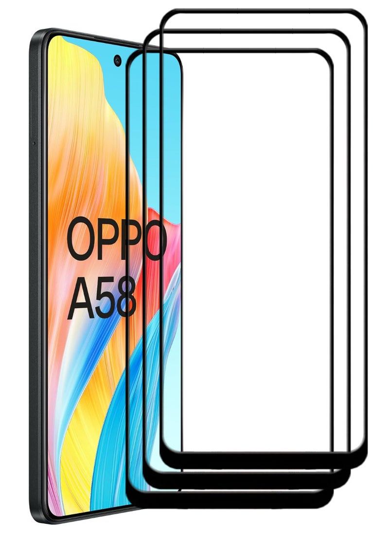 ACLIX 3 Pieces Antistatic ESD Dustproof Premium Quality High Definition Tempered Glass Screen Protector Designed For Oppo A58 4G - Image 1