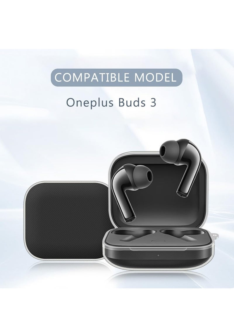 Generic - Clear TPU Case Compatible with Oneplus Buds 3 Wireless Earbuds - Shockproof Cover with Keychain - Image 1