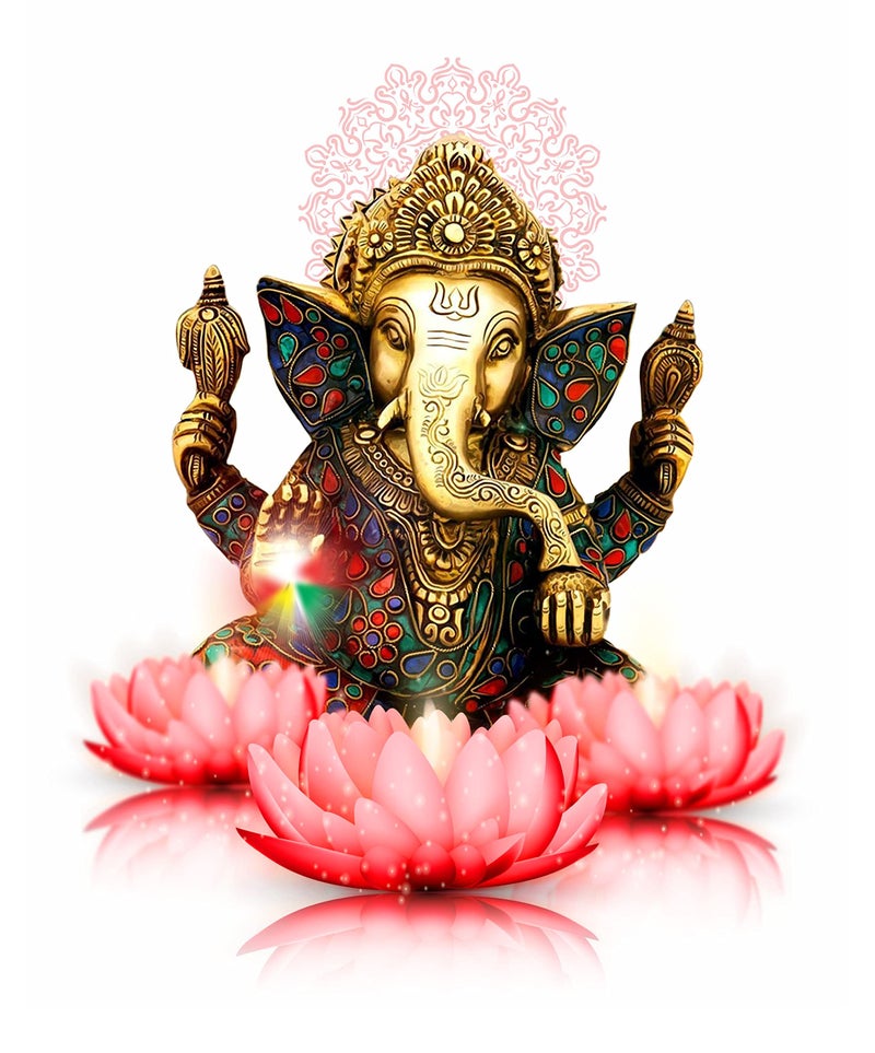 DivineDesigns Shri Ganesha Ji Wall Sticker (PVC Vinyl, 51 cm x 61 cm, Multicolour) - Image 2