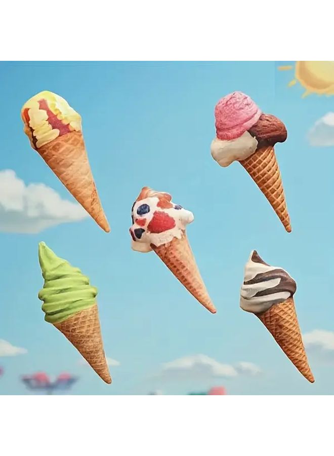 5pcs Passion Fruit Cone Ice Cream Plush Toys Set Ideal Holiday Christmas Children Gifts - Image 4