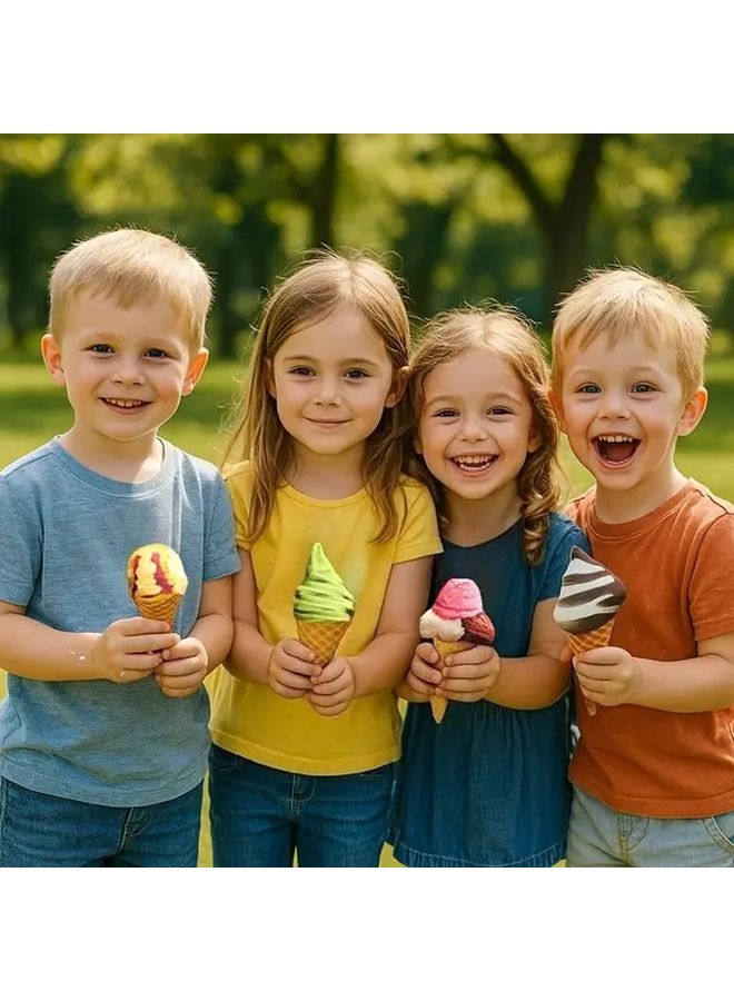 5pcs Passion Fruit Cone Ice Cream Plush Toys Set Ideal Holiday Christmas Children Gifts - Image 2