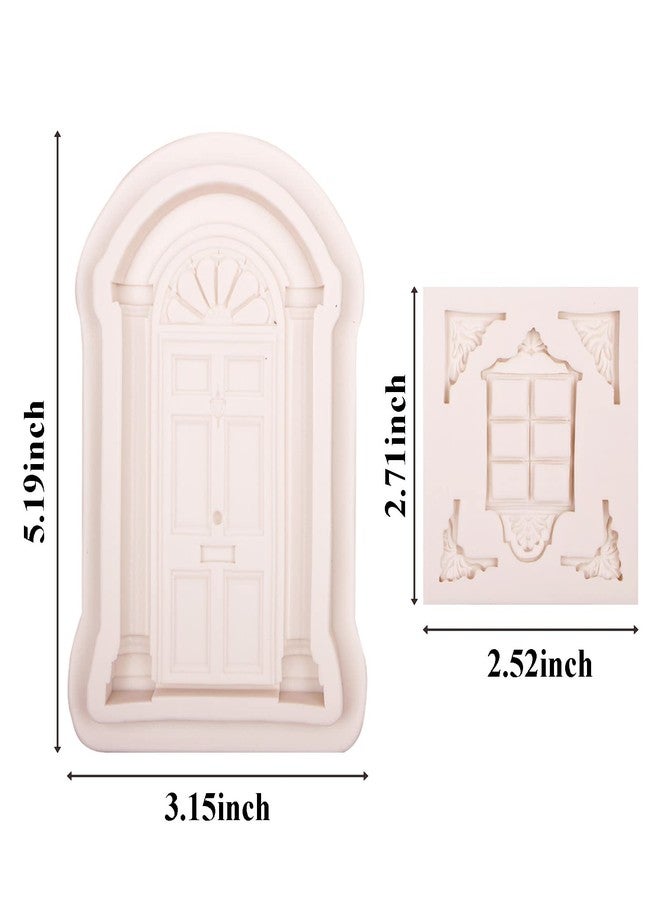 Xcake Lcook Window Door Silicone Fondant Molds, Classical Style Chocolate Molds for Cake Decoration Cupcake Topper Candy Gum Paste Sugar Craft Polymer Clay - Image 2