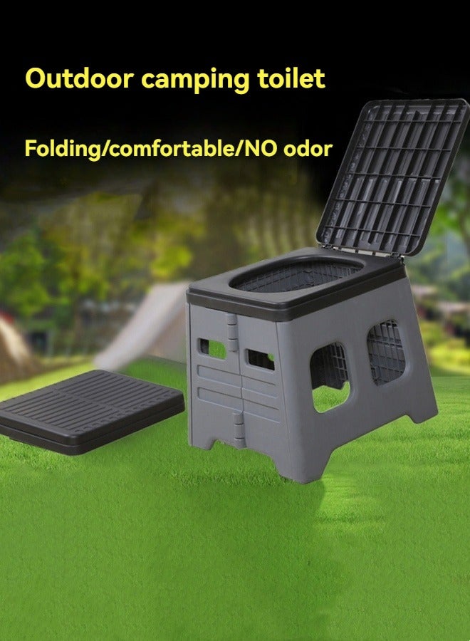 M MIAOYAN Outdoor travel car portable folding toilet travel camping toilet stool - Image 2