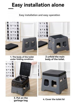 M MIAOYAN Outdoor travel car portable folding toilet travel camping toilet stool  - Image 3