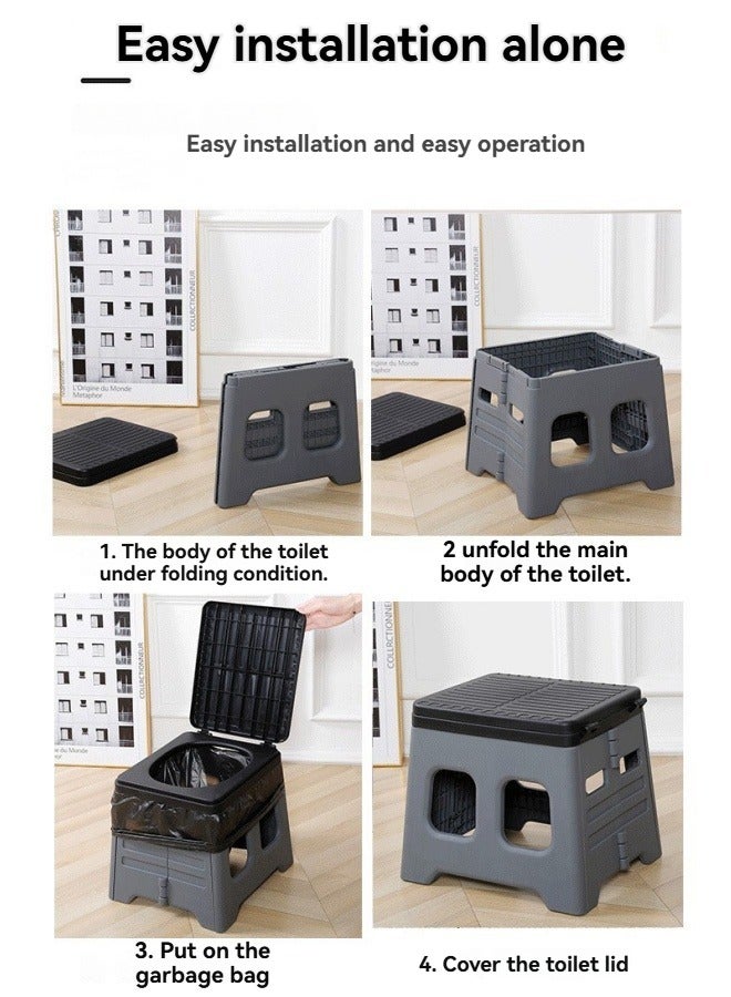 M MIAOYAN Outdoor travel car portable folding toilet travel camping toilet stool - Image 3