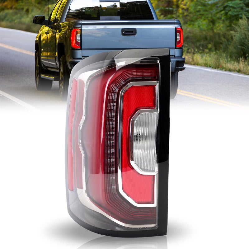 Clidr LED Tail Light Assembly for 2016 2017 2018 GMC Sierra1500 GMC Denali 1500 Driver Side 84365930 84233587 GM2800295 Left